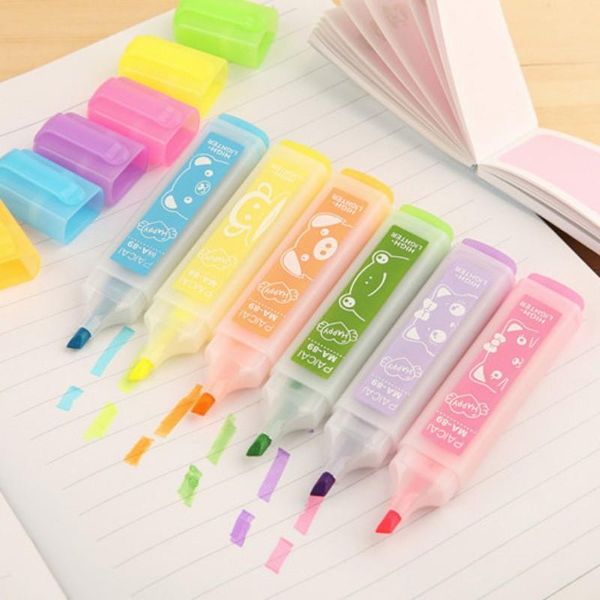 highlighters 6 pcs/lot cartoon colors highlighter colorful watercolor marker pen kawaii stationery office school writing supplies, Black;red
highlighters 6 pcs/lot cartoon colors highlighter colorful watercolor marker pen kawaii stationery office school writing supplies, Black;red