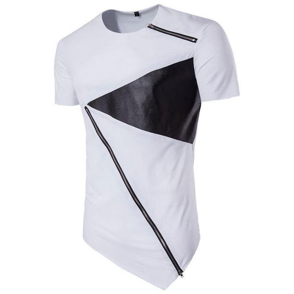 panelled color mens clothing fashion mens tshirts with zipper designer asymmetrical casual solid tshirt designer iwigo, Black
panelled color mens clothing fashion mens tshirts with zipper designer asymmetrical casual solid tshirt designer iwigo, Black