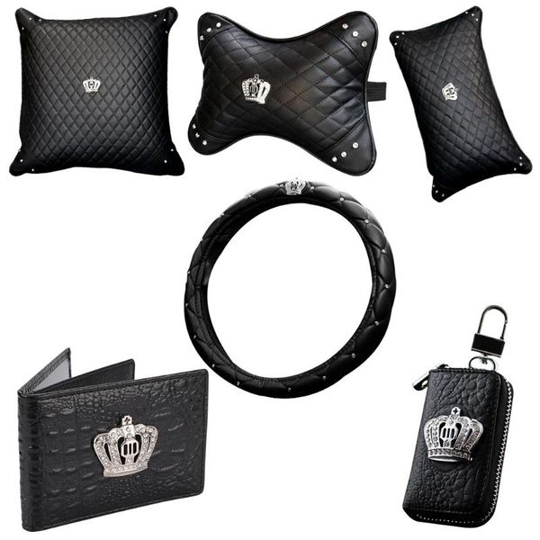 seat cushions crystal leather crown car interior accessories steering wheel cover headgear neck care lumbar pillow key package
seat cushions crystal leather crown car interior accessories steering wheel cover headgear neck care lumbar pillow key package