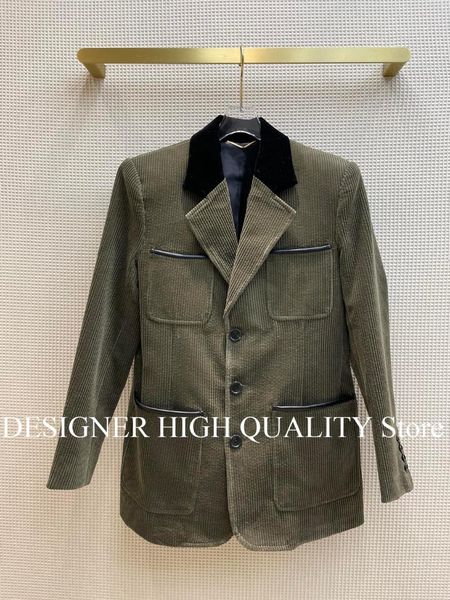 women's suits & blazers high-end army green corduroy vintage blazer jacket women notched long sleeve single breasted pockets autumn ele, White;black
women's suits & blazers high-end army green corduroy vintage blazer jacket women notched long sleeve single breasted pockets autumn ele, White;black