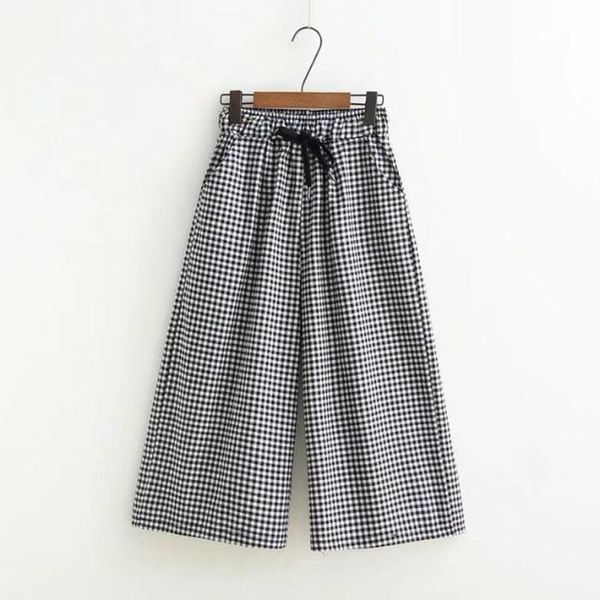 women's pants & capris 2021 summer women black white plaid wide leg casual high waist cotton linen trouser ankle length harem
women's pants & capris 2021 summer women black white plaid wide leg casual high waist cotton linen trouser ankle length harem