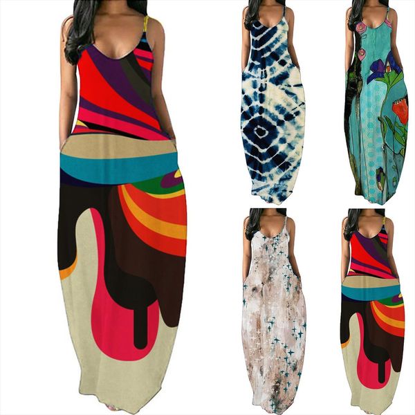 summer casual maxi womens dresses stripe sleeveless ankle length loose o neck plus size robe femme, Black;gray
summer casual maxi womens dresses stripe sleeveless ankle length loose o neck plus size robe femme, Black;gray