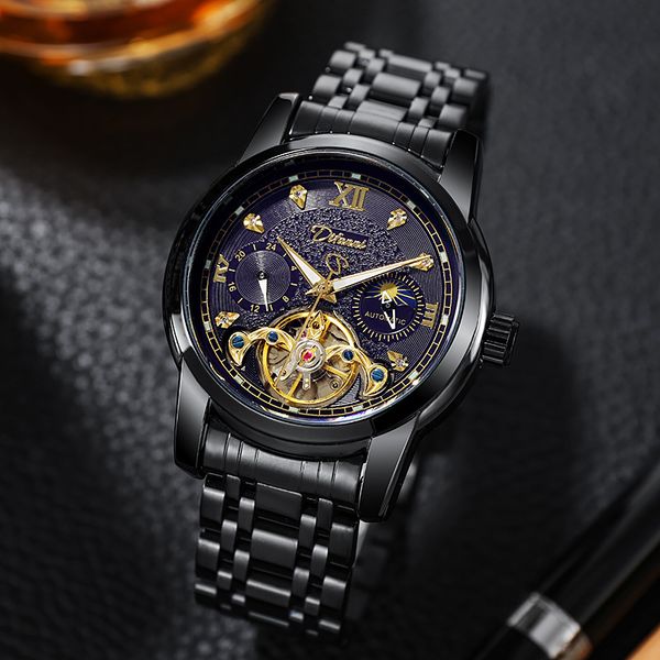 full automatic mechanical watches big flywheel mens mechanical watch luminous sun moon star function, Slivery;brown
full automatic mechanical watches big flywheel mens mechanical watch luminous sun moon star function, Slivery;brown