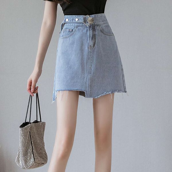 hip hop spring new korean high waist a-line in denim skirt and summer of 2021 k, Blue
hip hop spring new korean high waist a-line in denim skirt and summer of 2021 k, Blue