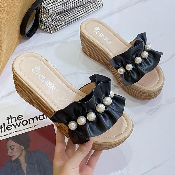 sandals summer fashion pearl string bead platform wedge heel ruffles upper open toe casual elegant shoes ladies beauty whosale, Black
sandals summer fashion pearl string bead platform wedge heel ruffles upper open toe casual elegant shoes ladies beauty whosale, Black