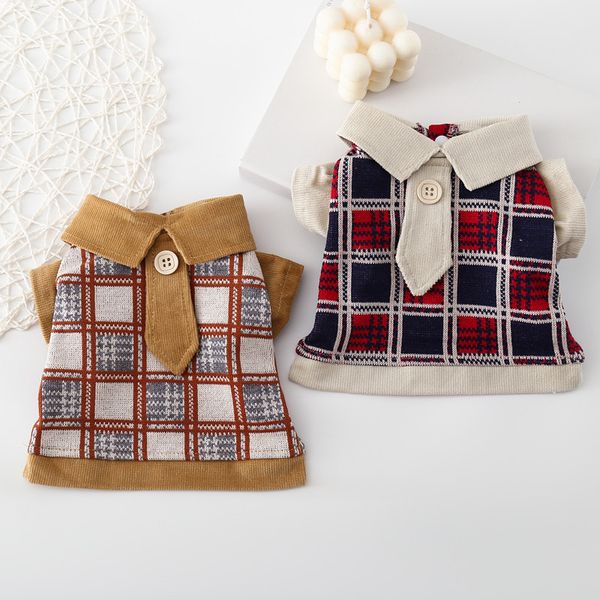 autumn and winter pet cloth sweater teddy bear bomei dog small cat short tie plaid shirt
autumn and winter pet cloth sweater teddy bear bomei dog small cat short tie plaid shirt