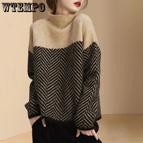 women's sweaters 2021 turtleneck sweater plus size clothing long sleeve pullover vintage fashion womens knit, White;black
women's sweaters 2021 turtleneck sweater plus size clothing long sleeve pullover vintage fashion womens knit, White;black