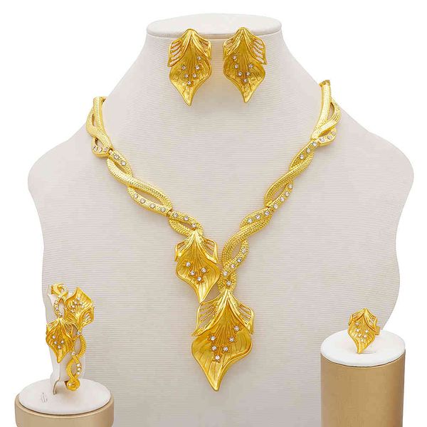 jewelry sets wedding crystal leaf fashion bridal african gold color necklace earrings bracelet women party, Black
jewelry sets wedding crystal leaf fashion bridal african gold color necklace earrings bracelet women party, Black
