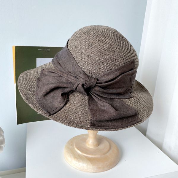 big hat light luxury and elastic casual fisherman's women's summer boutique sun proof straw versatile bow basin, Blue;gray
big hat light luxury and elastic casual fisherman's women's summer boutique sun proof straw versatile bow basin, Blue;gray