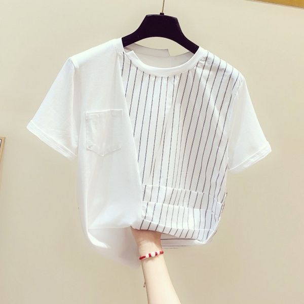 white stripe tshirt woman 2020 summer wear ragged new design short sleeve stripes round female t-shirt nyf8
white stripe tshirt woman 2020 summer wear ragged new design short sleeve stripes round female t-shirt nyf8