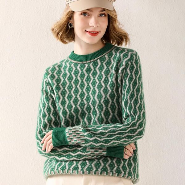 women's sweaters 100% pure wool cashmere sweater ladies o-neck pullover casual knitted plaid color-blocking long-sleeved female winter, White;black
women's sweaters 100% pure wool cashmere sweater ladies o-neck pullover casual knitted plaid color-blocking long-sleeved female winter, White;black