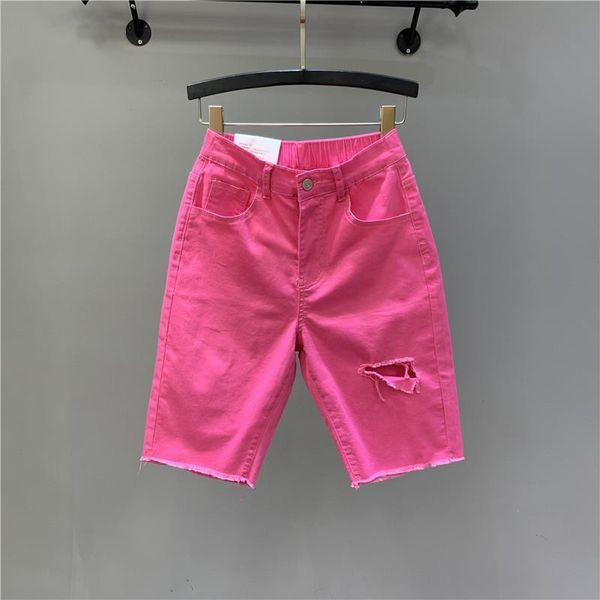 women's jeans candy-colored women straight leg stretch leggings slim all-match high waist hole denim shorts knee-length skinny pants, Blue
women's jeans candy-colored women straight leg stretch leggings slim all-match high waist hole denim shorts knee-length skinny pants, Blue