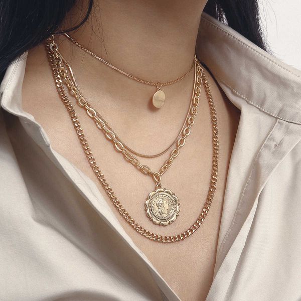 jewelry personality multilayer snake bone geometric female alloy portrait box chain necklace, Silver
jewelry personality multilayer snake bone geometric female alloy portrait box chain necklace, Silver
