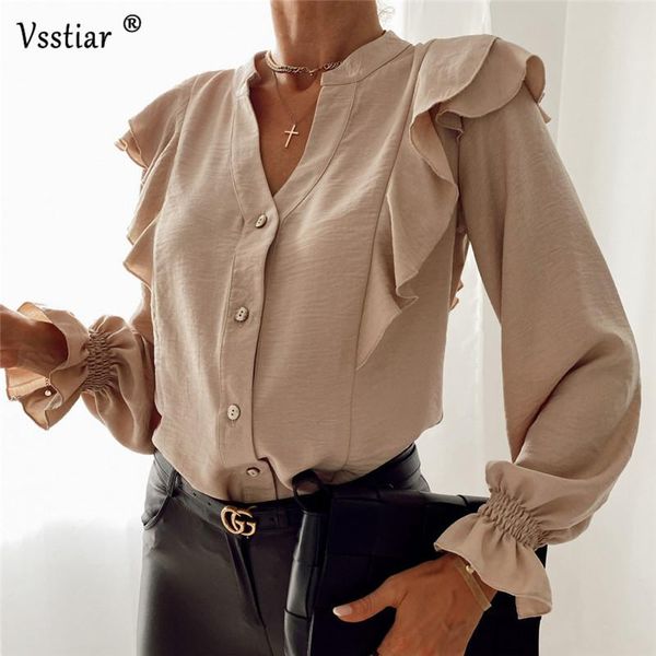 fashion ruffles blouse women 2021 autumn long sleeve casual solid shirts v neck button winter office female, White
fashion ruffles blouse women 2021 autumn long sleeve casual solid shirts v neck button winter office female, White