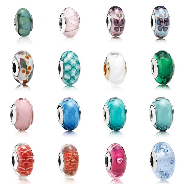 new 2021 100% 925 silver butterfly glass beads fit diy original fshion jewelry gift 111, Black