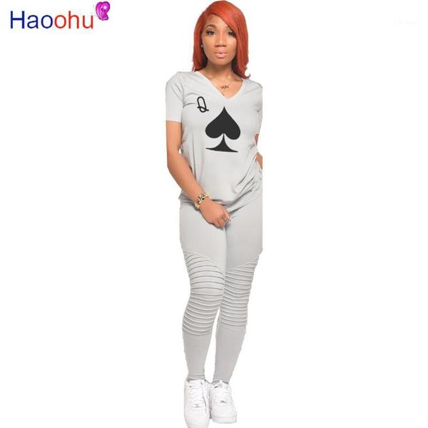 women's tracksuits haoohu vintage set spade q print v-neck t-shirt pencil jogger pants suit tracksuit matching outfit two piece, Gray
women's tracksuits haoohu vintage set spade q print v-neck t-shirt pencil jogger pants suit tracksuit matching outfit two piece, Gray