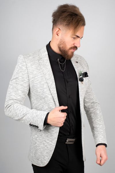 gray men 's luxury blazer coat suit jacket tight-fitting mould patterned fabric four seasons party groom wedding business y4cm, White;black
gray men 's luxury blazer coat suit jacket tight-fitting mould patterned fabric four seasons party groom wedding business y4cm, White;black