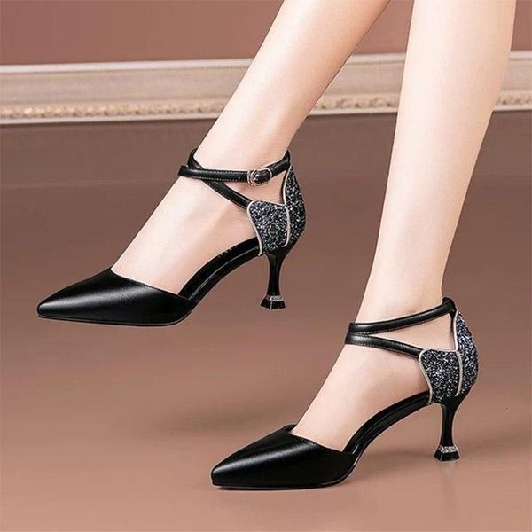 sandals summer women cross-tied high heels dress shoes female pointed toe pumps back bling thin sandalias mujer, Black
sandals summer women cross-tied high heels dress shoes female pointed toe pumps back bling thin sandalias mujer, Black