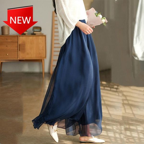 women's pants & capris mercerized chiffon cotton lining wide-leg culottes women 2021 cloud-like light temperament, Black;white
women's pants & capris mercerized chiffon cotton lining wide-leg culottes women 2021 cloud-like light temperament, Black;white