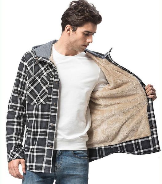 men's casual shirts explosive clothing european american autumn and winter models thick cotton plaid long-sleeved loose hooded jacket z, White;black
men's casual shirts explosive clothing european american autumn and winter models thick cotton plaid long-sleeved loose hooded jacket z, White;black