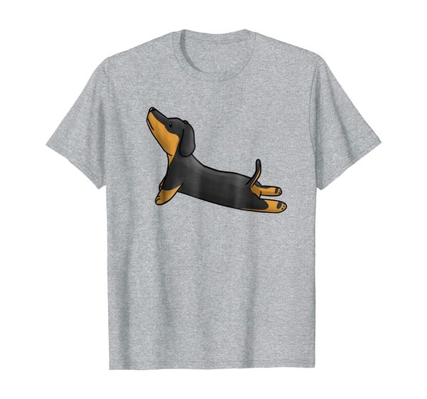 dachshund yoga pose shirt funny dog gift t-shirt, White;black