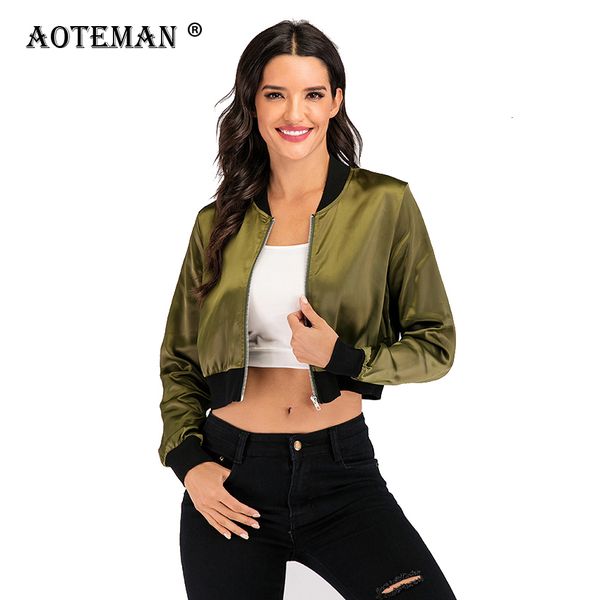women bomber jackets baseball female short solid coats 2020 military army outwears ladies spring autumn fashion jacket ll017 xctx, Black;brown
women bomber jackets baseball female short solid coats 2020 military army outwears ladies spring autumn fashion jacket ll017 xctx, Black;brown
