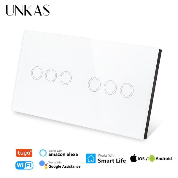 smart home control unkas 6 gang wifi eu standard touch on / off switch crystal glass 157mm panel improvement work tuya alexa google
smart home control unkas 6 gang wifi eu standard touch on / off switch crystal glass 157mm panel improvement work tuya alexa google