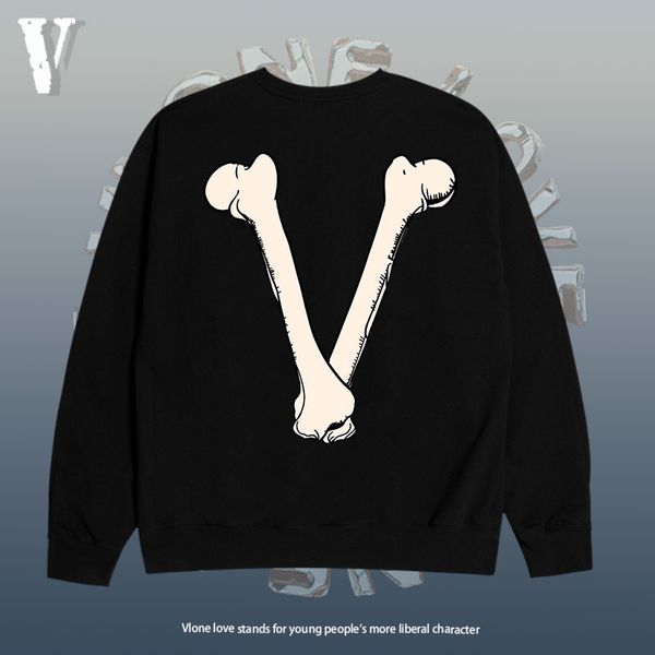 long 2021 brand v hoodie love street fashion brand creative skeleton large print round neck sweater men's spring and autumn thin coat t, Black
long 2021 brand v hoodie love street fashion brand creative skeleton large print round neck sweater men's spring and autumn thin coat t, Black