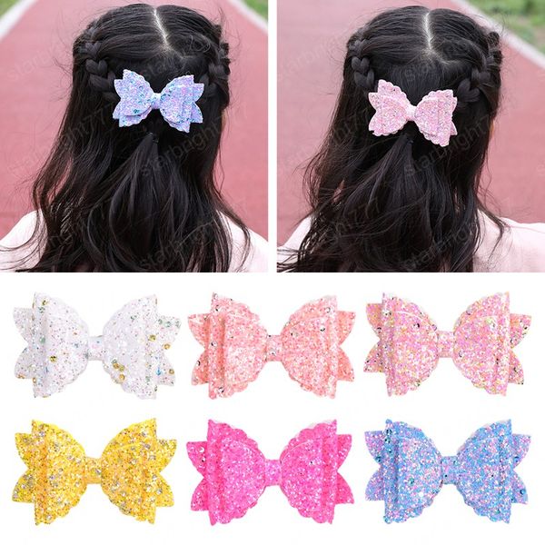 3.4inch 6 colors glitter hair bows with rhinestone dot sequin bow hair clip diy handmade headwear hair accessories, Slivery;white 
3.4inch 6 colors glitter hair bows with rhinestone dot sequin bow hair clip diy handmade headwear hair accessories, Slivery;white