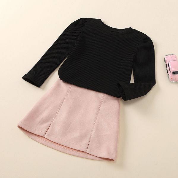 2 pcs toddler kid girls clothesoutfits long sleeve solid color knitted + pink suede skirt clothes set 1-8years, White
2 pcs toddler kid girls clothesoutfits long sleeve solid color knitted + pink suede skirt clothes set 1-8years, White