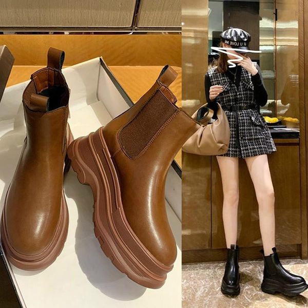 boots leather women genuine ankle elastic slip on bottom round toe riding botas short bootines, Black
boots leather women genuine ankle elastic slip on bottom round toe riding botas short bootines, Black