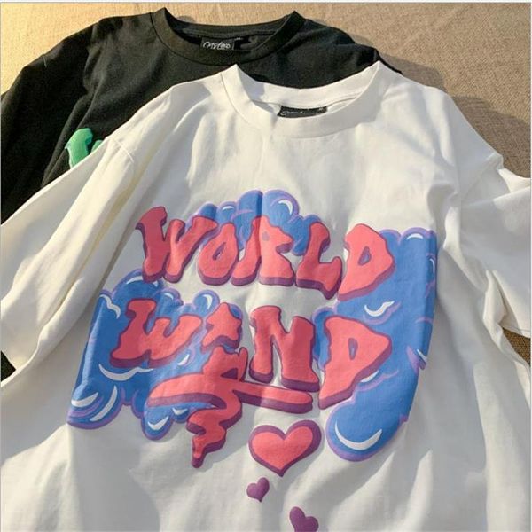 women's t-shirt arrival summer women tees harajuku style short-sleeved casual loose couplewear original design female youth, White
women's t-shirt arrival summer women tees harajuku style short-sleeved casual loose couplewear original design female youth, White