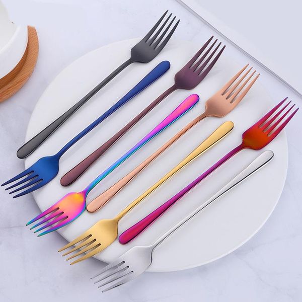 1 pcs stainless steel rainbow cake fruit fork dinner salad fork tableware gold dessert for l party kitchen tool
1 pcs stainless steel rainbow cake fruit fork dinner salad fork tableware gold dessert for l party kitchen tool