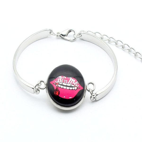 link, chain fashion mouth pattern wholesale price bangle bracelets for women men boys jewelry travel accessories gifts, Black
link, chain fashion mouth pattern wholesale price bangle bracelets for women men boys jewelry travel accessories gifts, Black