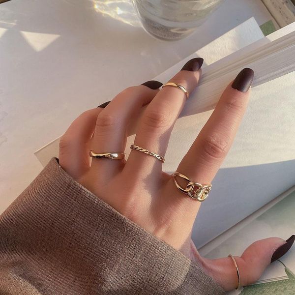cluster rings 5-piece set combined ring women's special-interest design ins fashion personalized cold style advanced index finger, Golden;silver
cluster rings 5-piece set combined ring women's special-interest design ins fashion personalized cold style advanced index finger, Golden;silver