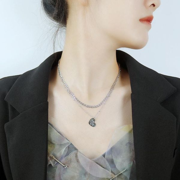 chains jialy double-layer titanium steel necklace heart pendant chain for women fashion jewelry birthday gift, Silver
chains jialy double-layer titanium steel necklace heart pendant chain for women fashion jewelry birthday gift, Silver
