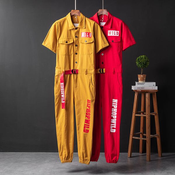 summer short-sleeved suit printed bright red jumpsuit workwear show performance wear men and women same style casual pants suit, Blue
summer short-sleeved suit printed bright red jumpsuit workwear show performance wear men and women same style casual pants suit, Blue