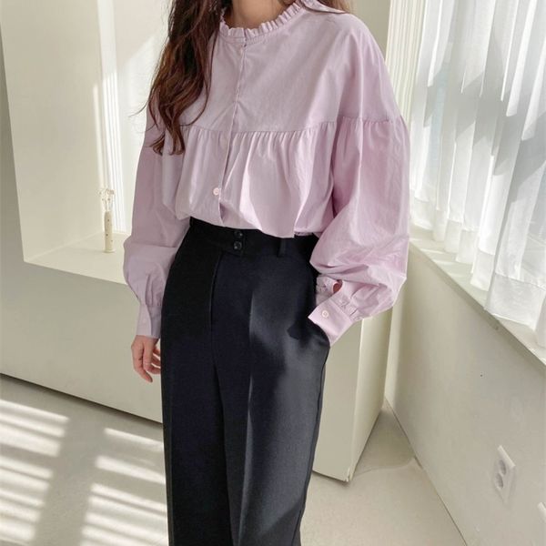 women's blouses & shirts high street ruffles clothe puff sleeves new casual all match stylish femme solid chic loose ghfr, White
women's blouses & shirts high street ruffles clothe puff sleeves new casual all match stylish femme solid chic loose ghfr, White