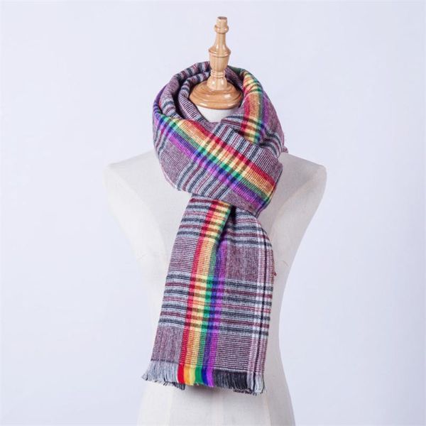 scarves large winter scarf for women warm tartan female plaid blanket rainbow basic shawls autumn warp f30, Blue;gray
scarves large winter scarf for women warm tartan female plaid blanket rainbow basic shawls autumn warp f30, Blue;gray