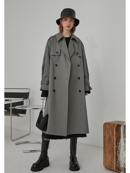 women's trench coats irinaus006 20fw collection gray classic drop shoulder double breasted long coat women, Tan;black
women's trench coats irinaus006 20fw collection gray classic drop shoulder double breasted long coat women, Tan;black