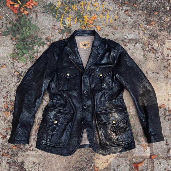 men's leather & faux cdj-130 cidu us size super quality genuine italian goat skin wool lining stylish safari jacket, Black
men's leather & faux cdj-130 cidu us size super quality genuine italian goat skin wool lining stylish safari jacket, Black