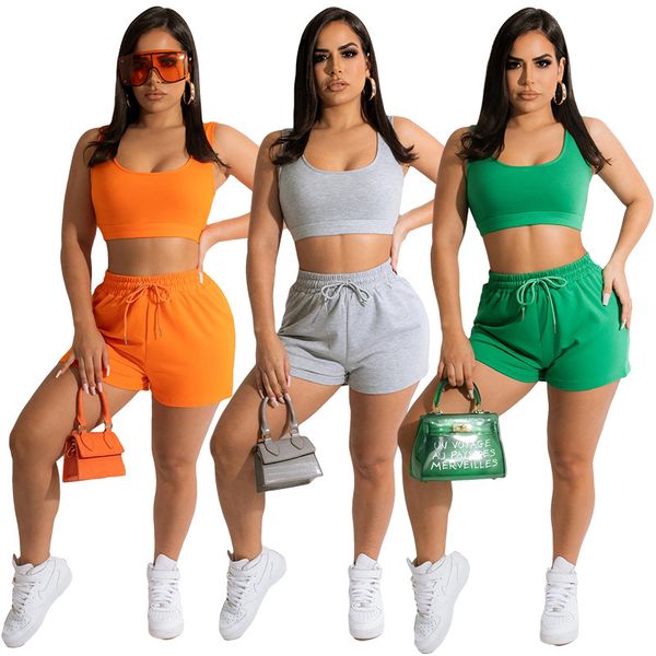 wholesale bulk summer tracksuits for women 2 piece sets tank shorts solid sweatsuits drawstring clothes 7029, Gray
wholesale bulk summer tracksuits for women 2 piece sets tank shorts solid sweatsuits drawstring clothes 7029, Gray
