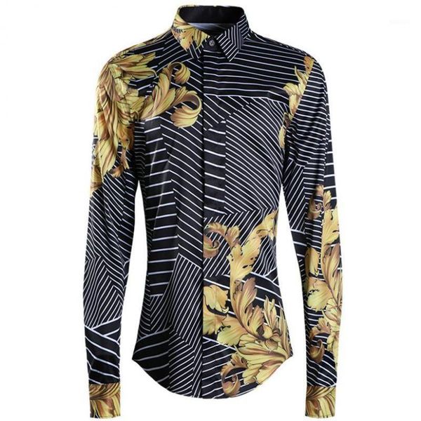 men's casual shirts men luxury irregular stripe design printed shirt long sleeve hight quality flowers mens slim fit, White;black
men's casual shirts men luxury irregular stripe design printed shirt long sleeve hight quality flowers mens slim fit, White;black