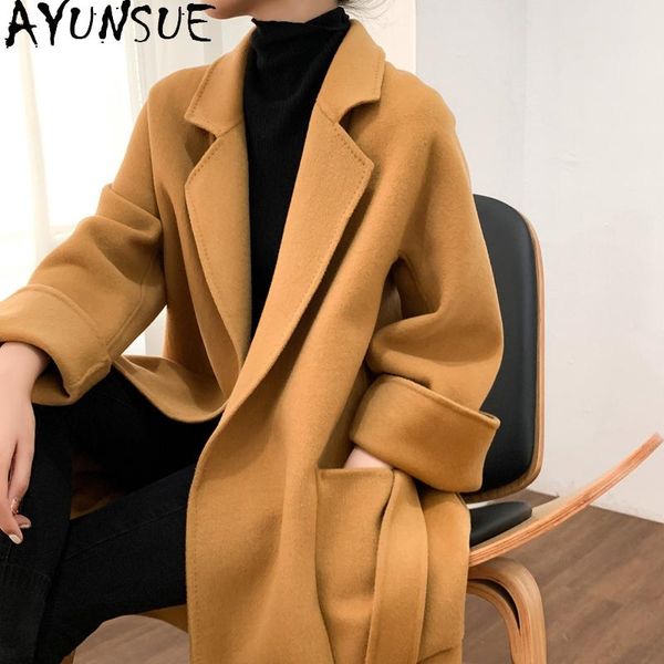 women's wool & blends ayunsue korean 100% coat female fashion autumn winter jacket slim long coats and jackets women clothing 6, Black
women's wool & blends ayunsue korean 100% coat female fashion autumn winter jacket slim long coats and jackets women clothing 6, Black