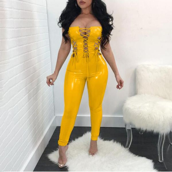 women's jumpsuits & rompers 2021 arrival fashion off shoulder pu leather lace up v neck jumpsuit women bodycon backless bandage long, Black;white
women's jumpsuits & rompers 2021 arrival fashion off shoulder pu leather lace up v neck jumpsuit women bodycon backless bandage long, Black;white