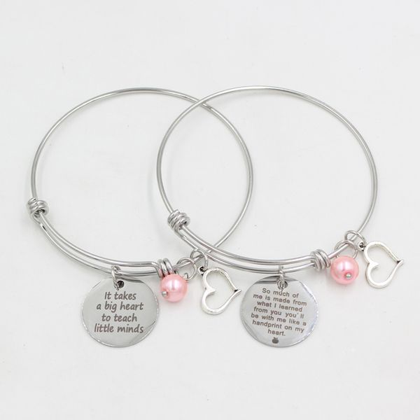 wholesale fashion women's bangle bracelets heart charms bracelets teachers gift jewelry 2021 pulsera, Golden;silver
wholesale fashion women's bangle bracelets heart charms bracelets teachers gift jewelry 2021 pulsera, Golden;silver