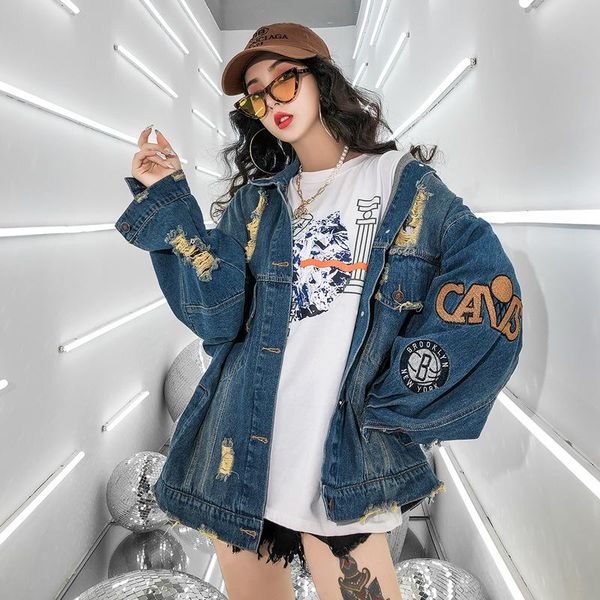 women's jackets 2021 denim jacket spring and autumn plus size loose casual wild embroidery beggar ripped, Black;brown
women's jackets 2021 denim jacket spring and autumn plus size loose casual wild embroidery beggar ripped, Black;brown