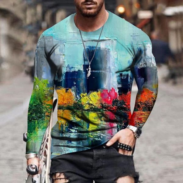 men's t-shirts autumn and winter loose casual fashion round neck long sleeved shirt retro high street 3d printed top, White;black
men's t-shirts autumn and winter loose casual fashion round neck long sleeved shirt retro high street 3d printed top, White;black