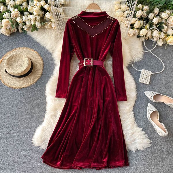 elegant fashion dressed up as lady in the office with pearls velvet fabric and mesh splice maxi dresses women's winter new holiday p5wz, Black;gray
elegant fashion dressed up as lady in the office with pearls velvet fabric and mesh splice maxi dresses women's winter new holiday p5wz, Black;gray