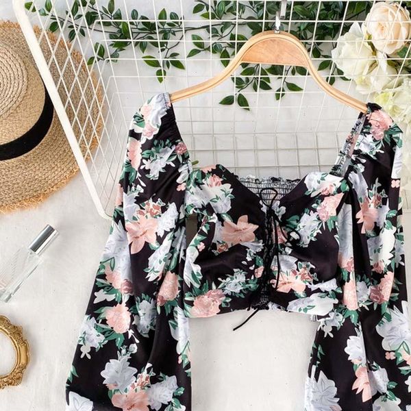 french elegant blouse women boho floral printed shirt casual loose slash neck long sleeve laides short blouse au6, White
french elegant blouse women boho floral printed shirt casual loose slash neck long sleeve laides short blouse au6, White